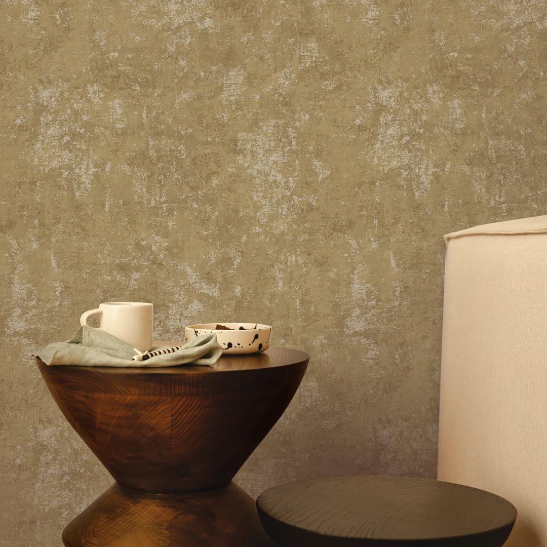 Tempaper & Co. Distressed Gold Removable Peel and Stick Wallpaper, Gold Leaf, 28 sq ft: Nursery, Botanical, Vinyl, Self-Adhesive