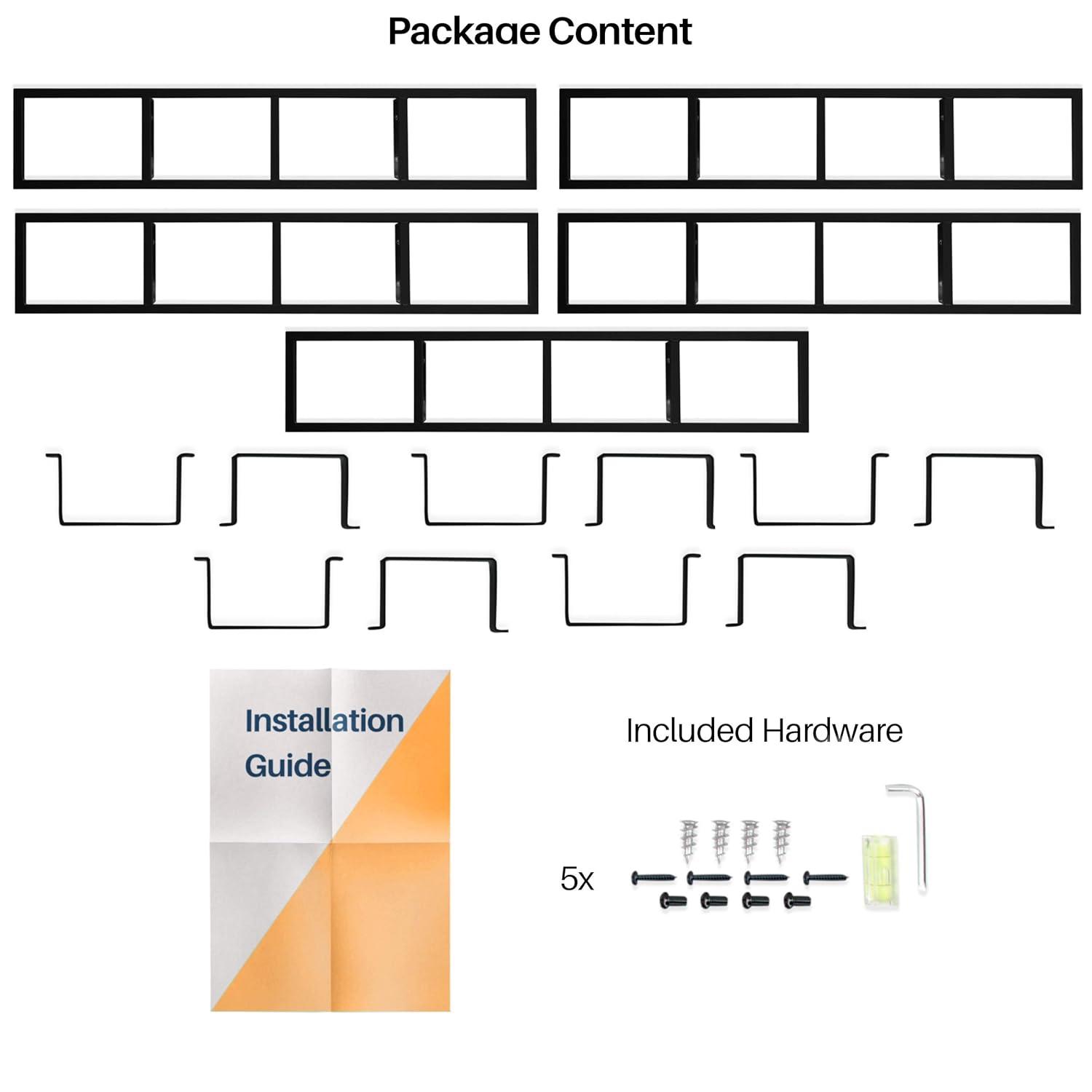 Set of 5 Video Game Rack,Wall Mount CD DVD Storage Shelf, 34 Inch Media Storage Rack Metal Floating Shelf Black,CD Rack