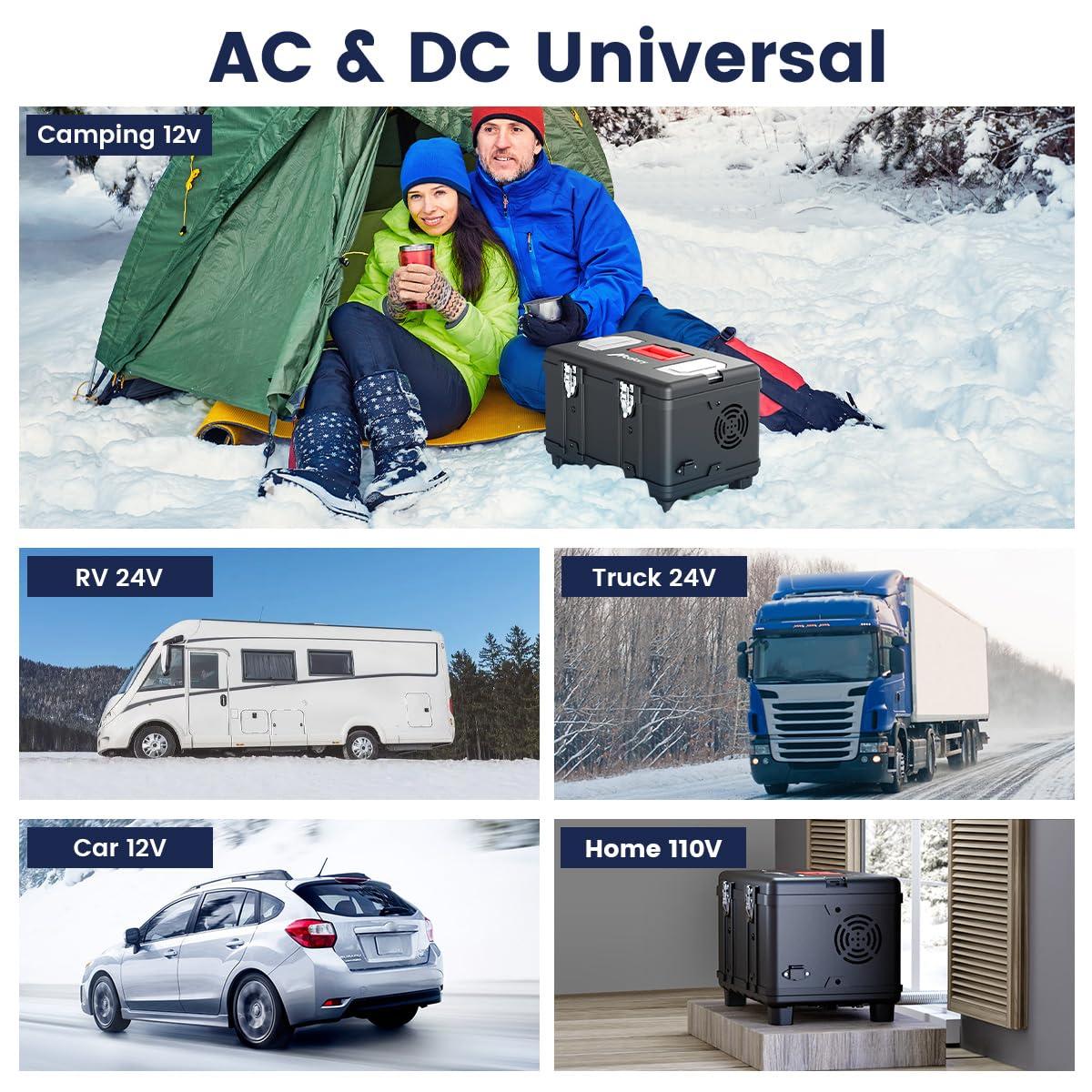 Audew Diesel Air Heater, 12V DC & 110V AC 8KW Horizontal All-In-One Portable Parking Heater with App Control, Altitude Modeand Automatic Start and Stop for RV Garage Camper Black 2025Upgraded, Black