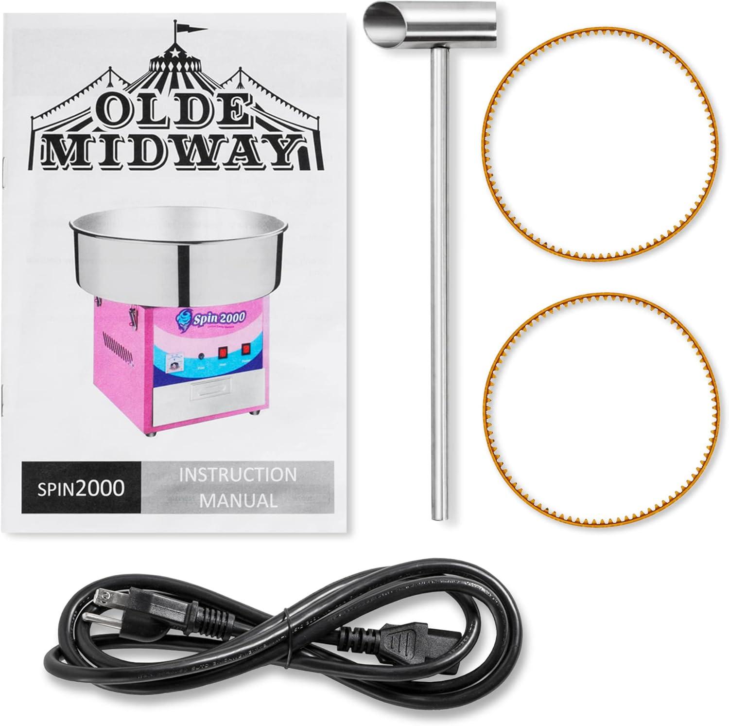 Olde Midway Cotton Candy Machine with Cart