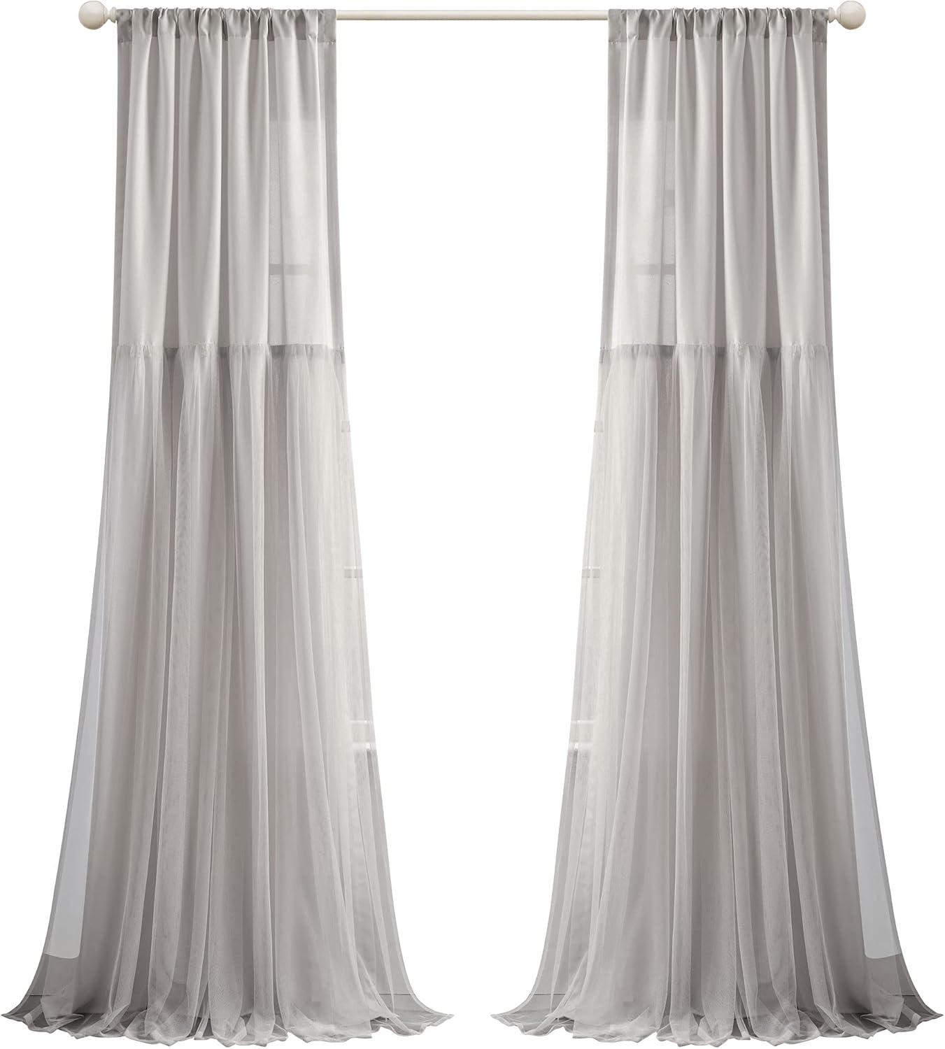 Polyester Semi Sheer Curtain Pair