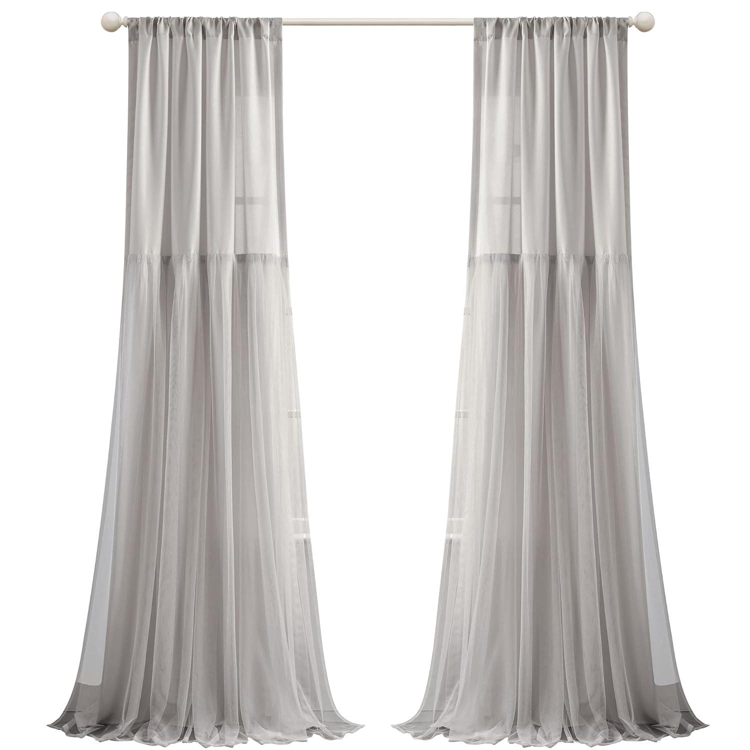 Lush Decor Polyester Semi Sheer Curtain Pair (Set of 2)