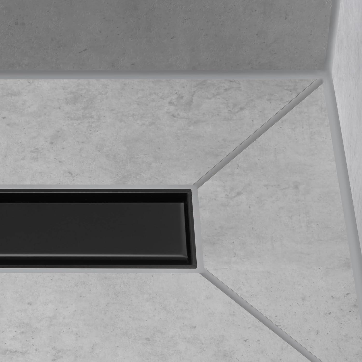 Matte Black Stainless Steel Linear Tileable Shower Drain