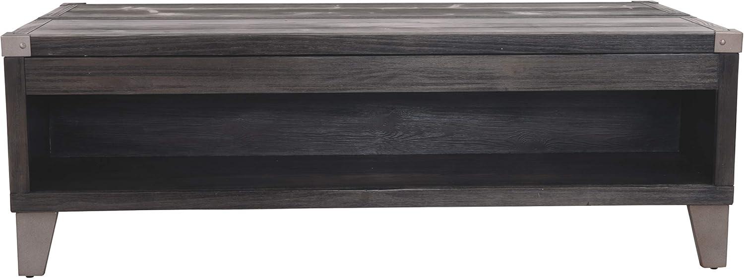 Dark Gray Rectangular Lift-Top Coffee Table with Storage