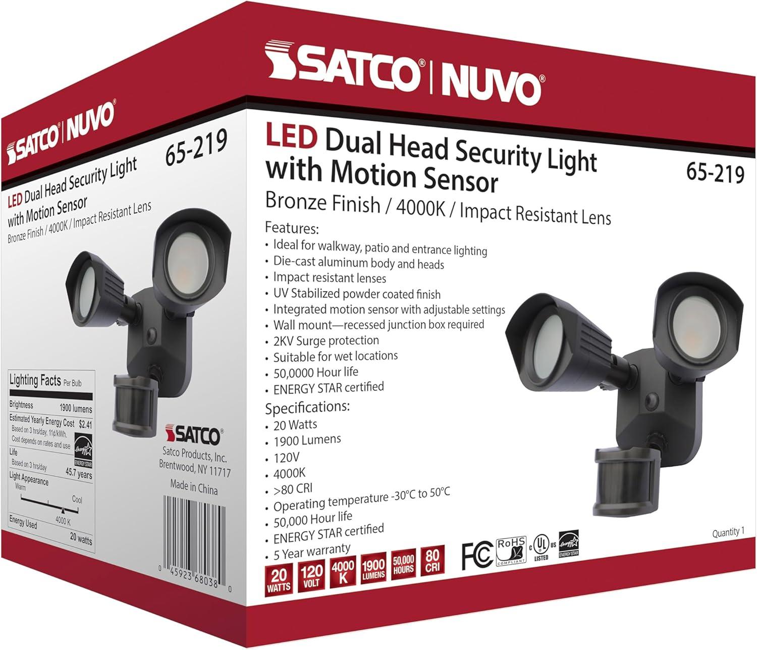 Nuvo Lighting 65/217 2 Light 4" Wide Led Commercial Flood Light - Bronze