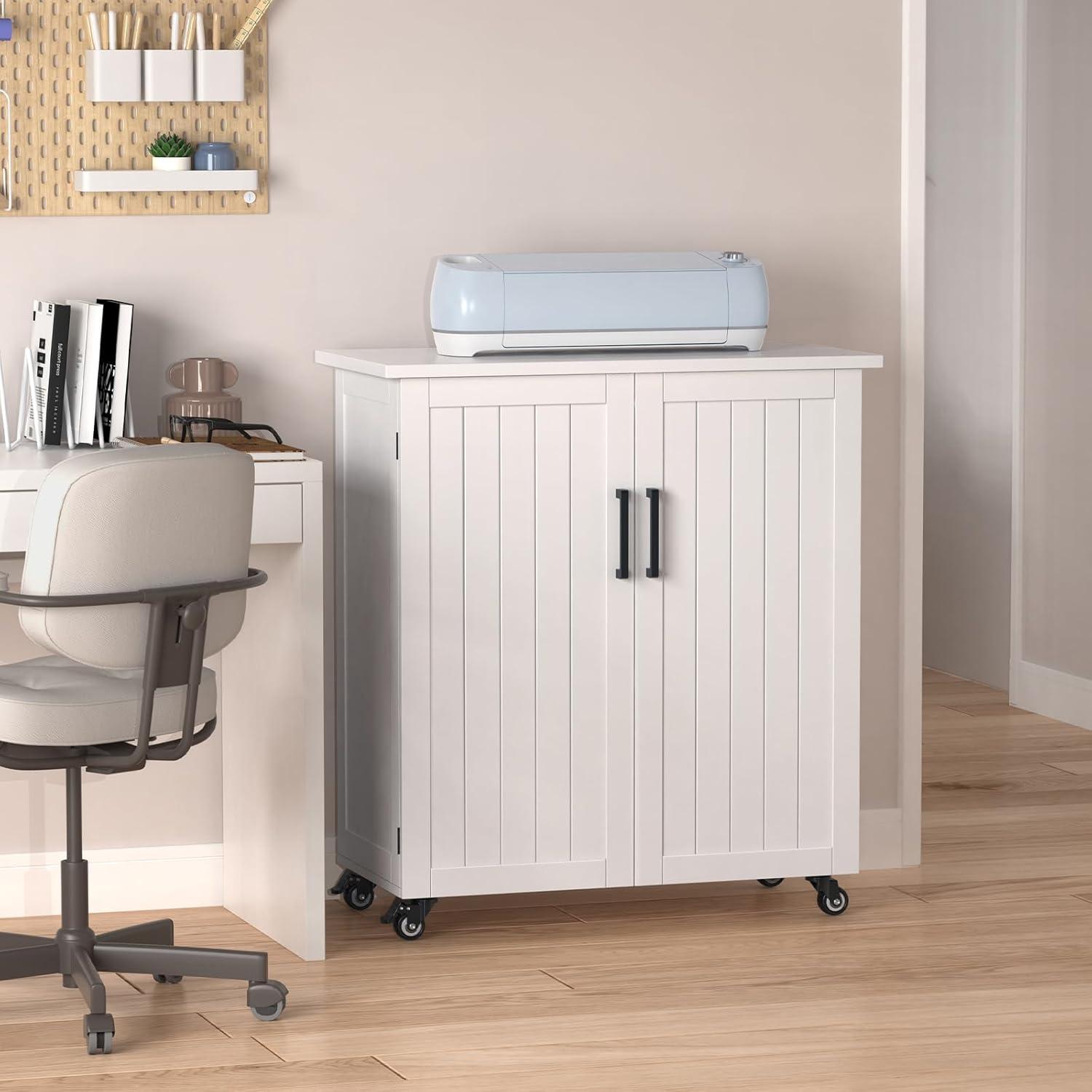 GDLF 31.6'' x 15.8'' Crafting Storage Cabinet with Wheels
