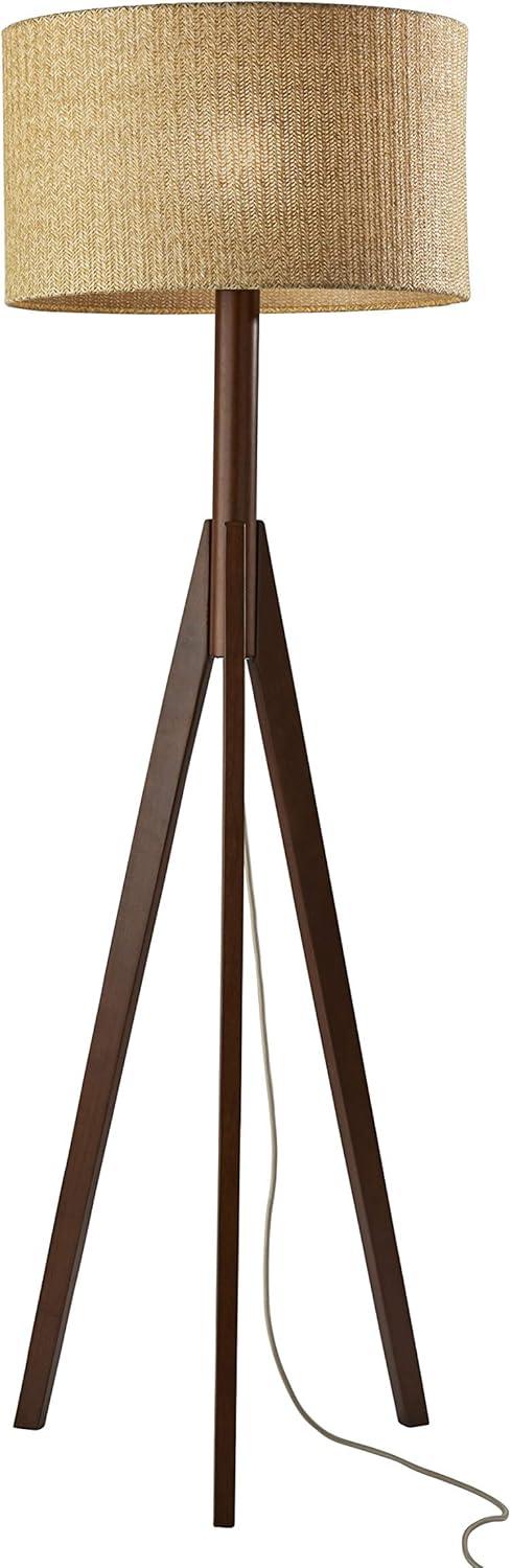 Adesso Eden Floor Lamp, Walnut Rubberwood