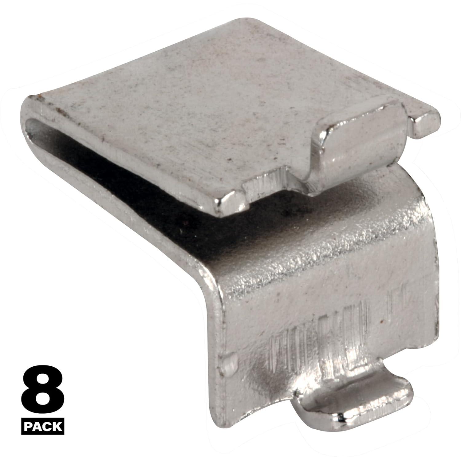 Prime-Line Nickel Plated Metal Strip Lock Style Shelf Bracket , Knape and Vogt (Set of 8)