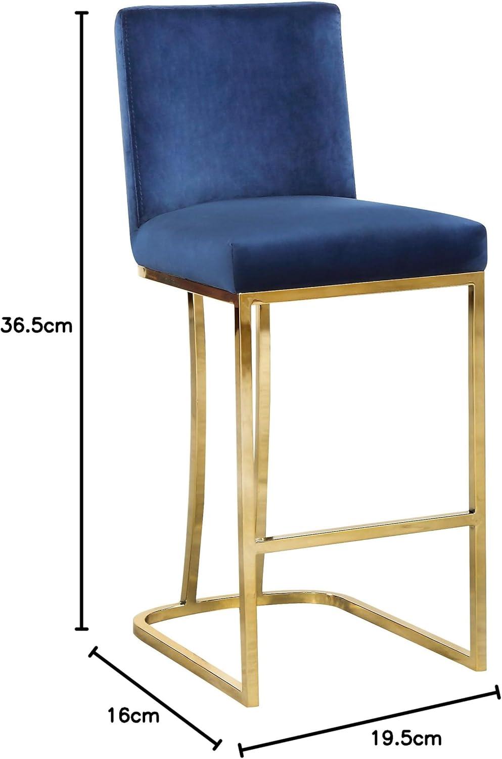 Meridian Furniture Heidi 26"H Velvet Counter Stool in Navy