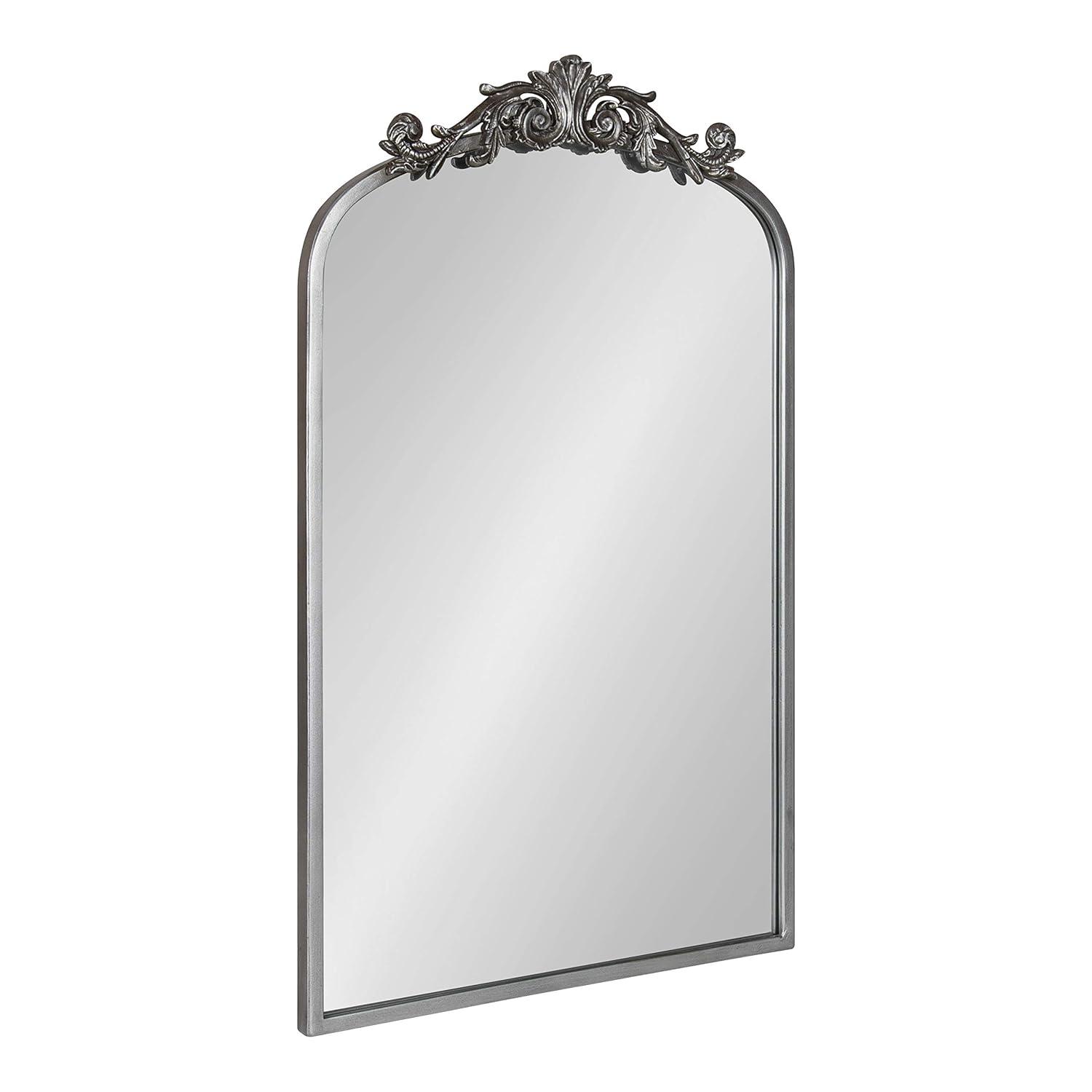 19" x 31" Arendahl Traditional Arch Decorative Wall Mirror Silver - Kate & Laurel: Metal Frame, Baroque Inspired, Easy to Hang