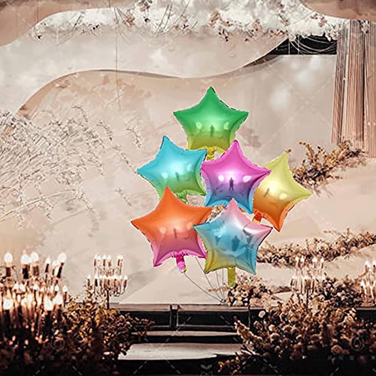 18 Assorted Gradient Color Star Shaped Balloons 6 Kinds of Rainbow Party Foil Balloons,Foil Balloon for Party Decoration.(Mixed, 18inch)…