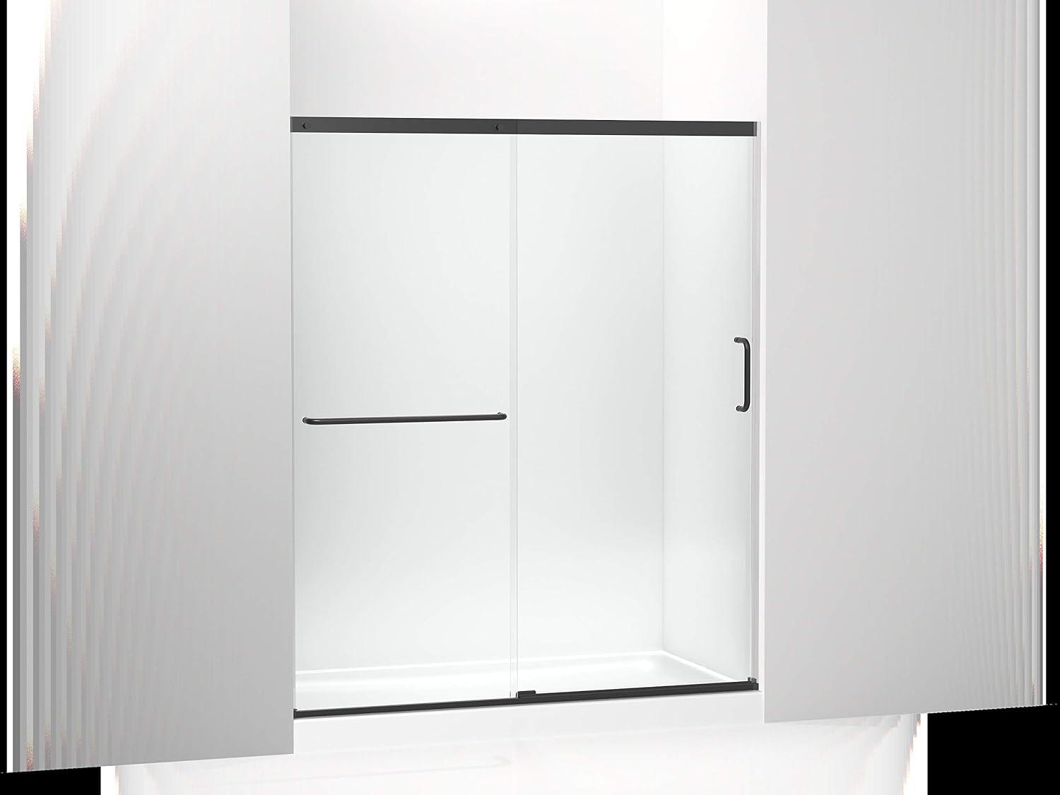Elate Sliding Shower Door, 70-1/2-In H X 56-1/4 - 59-5/8-In W, With 1/4-In Thick Crystal Clear Glass