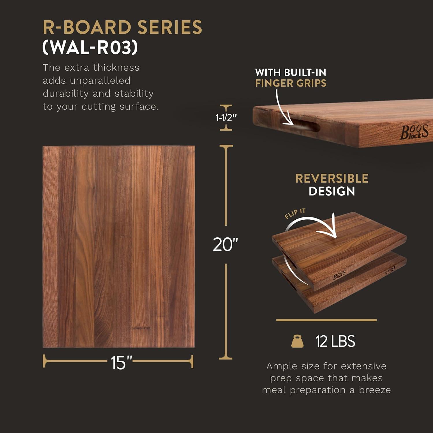 Walnut Reversible Rectangular Cutting Board, 20" x 15"