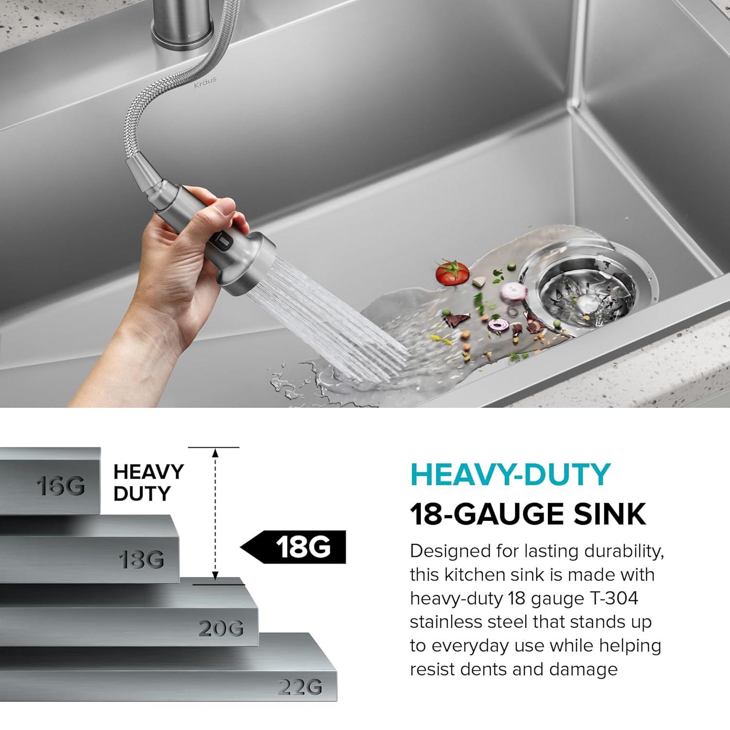 KRAUS Fairlane 18-Gauge Stainless Steel Kitchen Sink