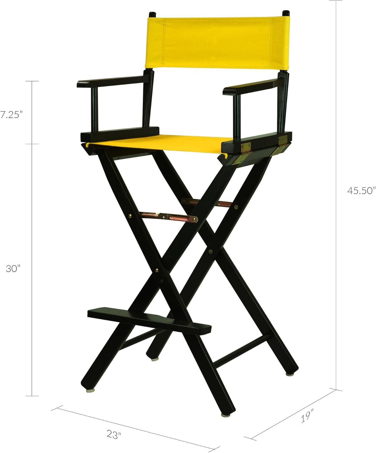 "30" Director's Chair Black Frame-Gold Canvas"