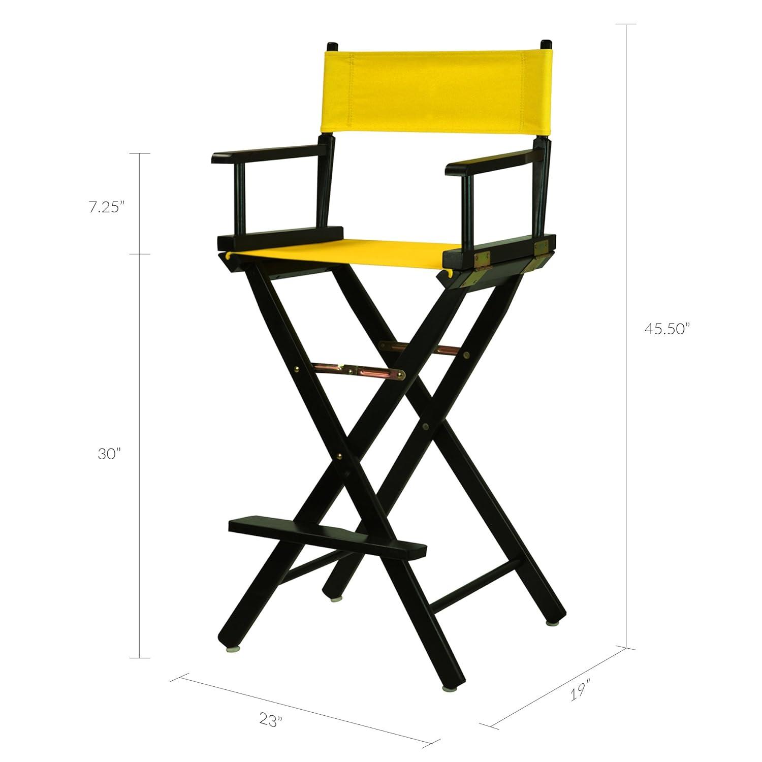 "30" Director's Chair Black Frame-Gold Canvas"