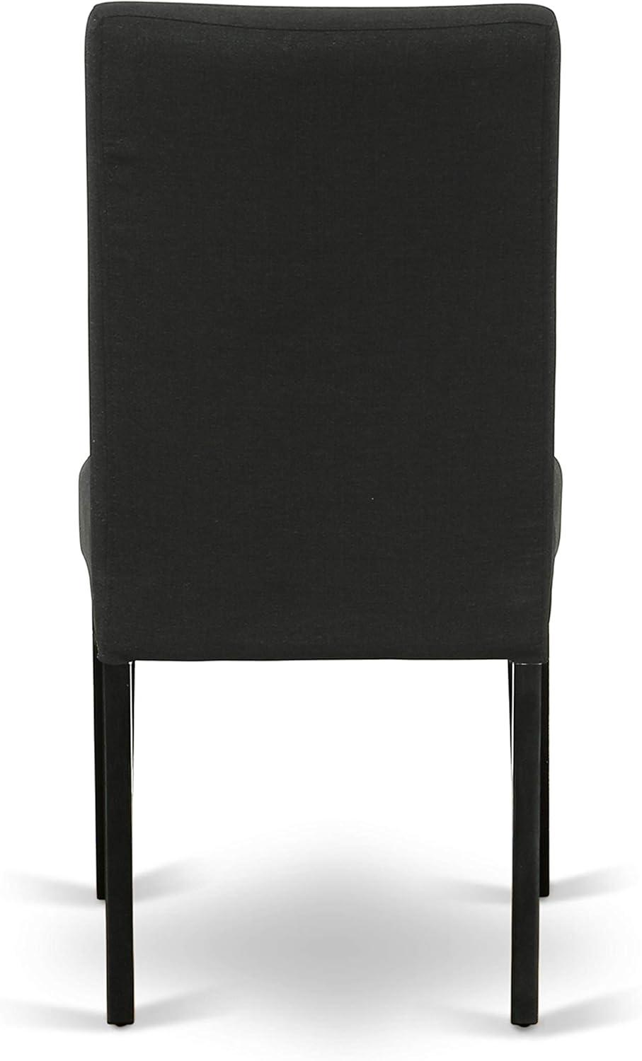 East West Furniture WEDR7-BLK-24 7 Piece Dining Set Consist of a Rectangle Dining Room Table with Butterfly Leaf and 6 Black Color Linen Fabric Upholstered Chairs, 42x60 Inch, Black