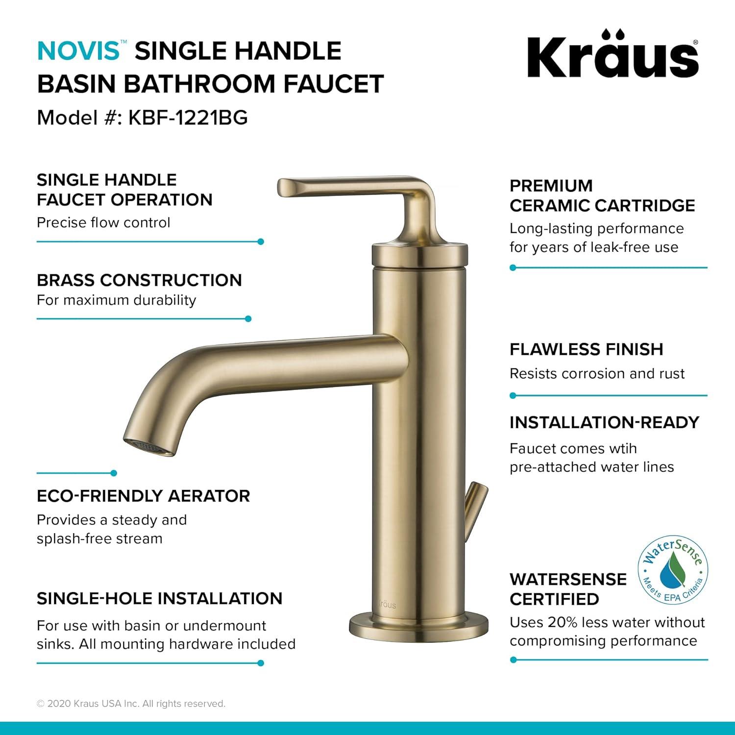 Ramus Single Handle Vessel Sink Bathroom Faucet with Drain Assembly