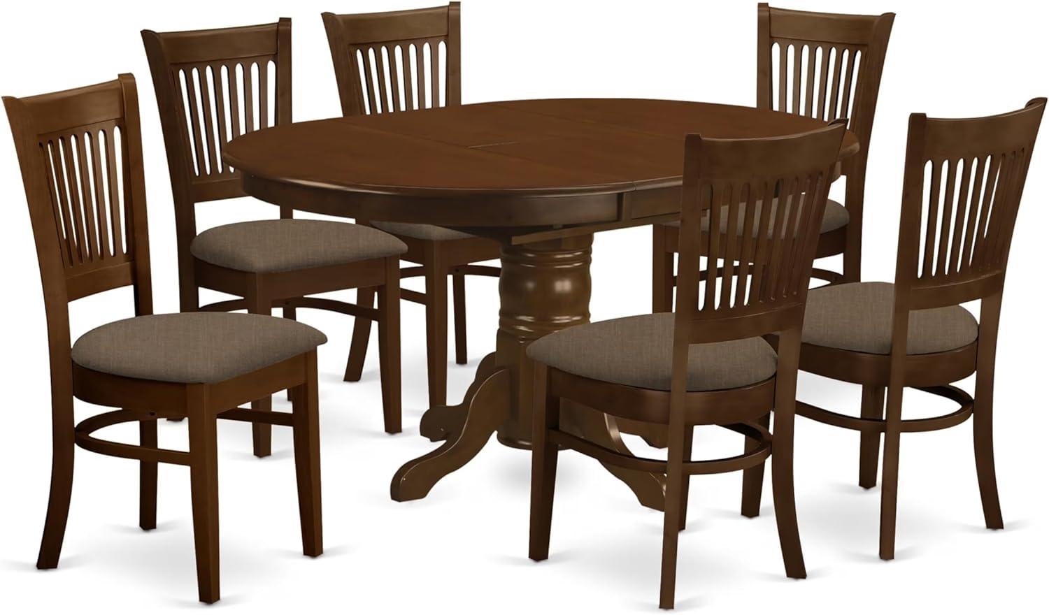 East West Furniture Kenley 7-piece Wood Dining Room Set in Espresso