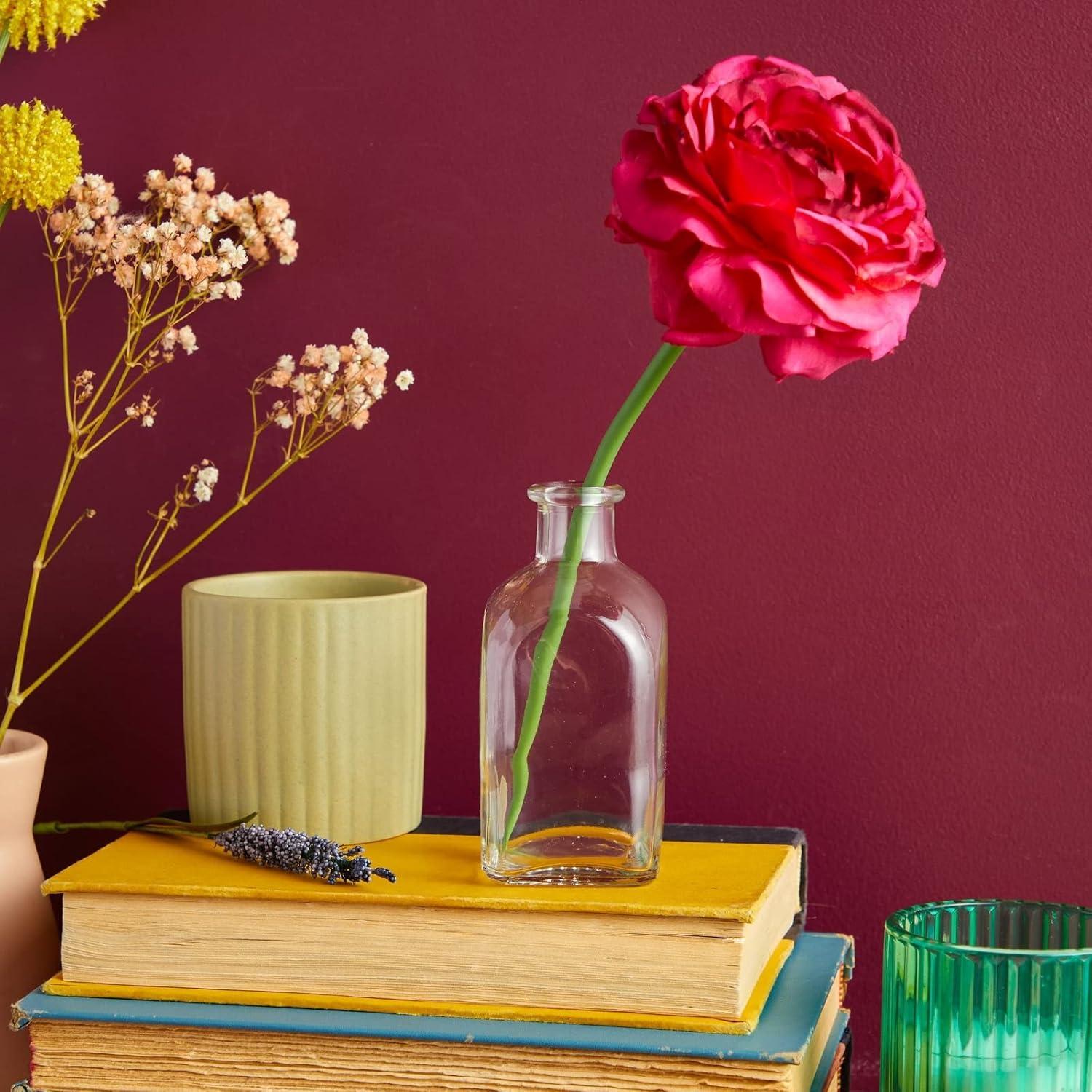 Juvale 12 Pack Clear Glass Bottles with Cork Lids, Tiny 4 oz Vintage Style Potion Vases for Flowers, DIY Crafts, Home Decor