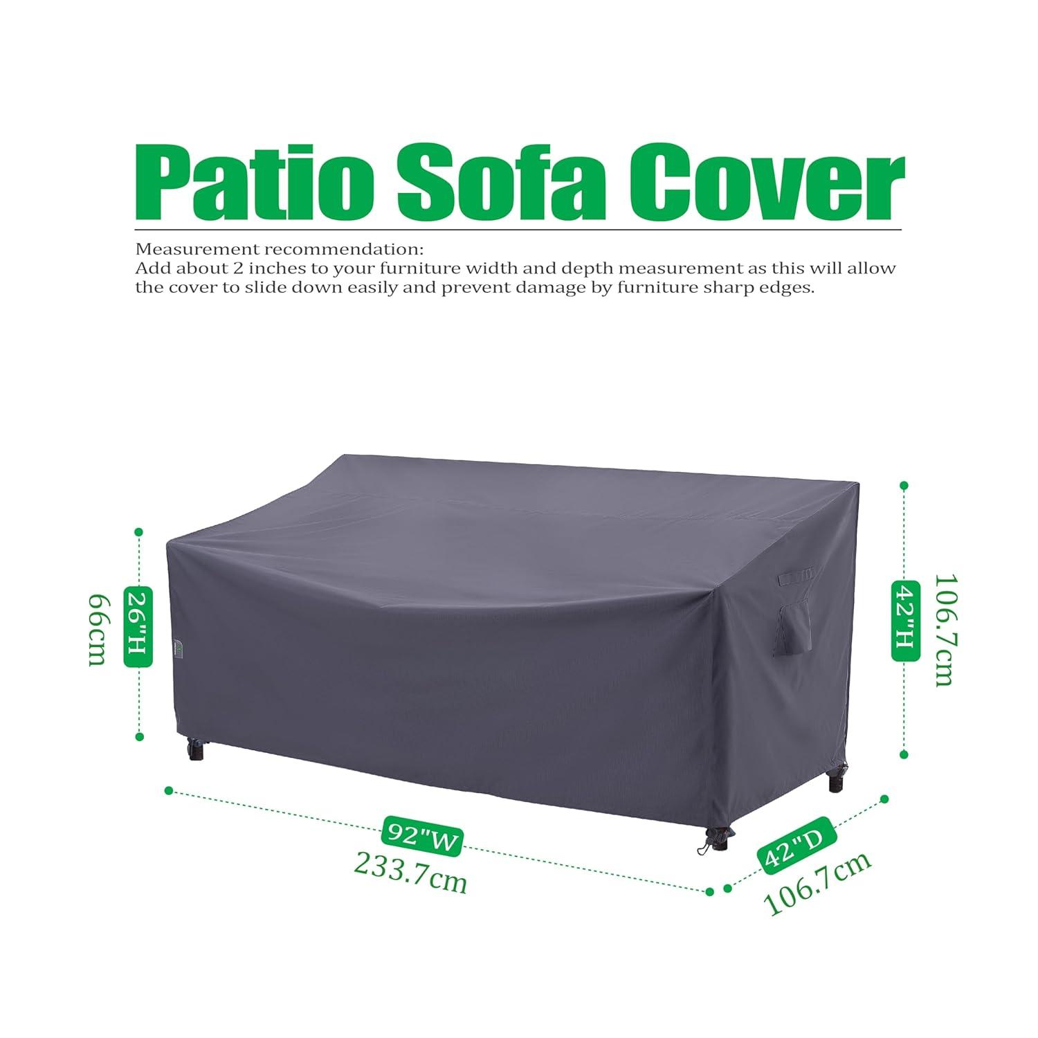 F&J Outdoors Premium Waterproof Outdoor Patio Sofa Cover: Latest Rip-Stop Fabric, 3-Year Warranty
