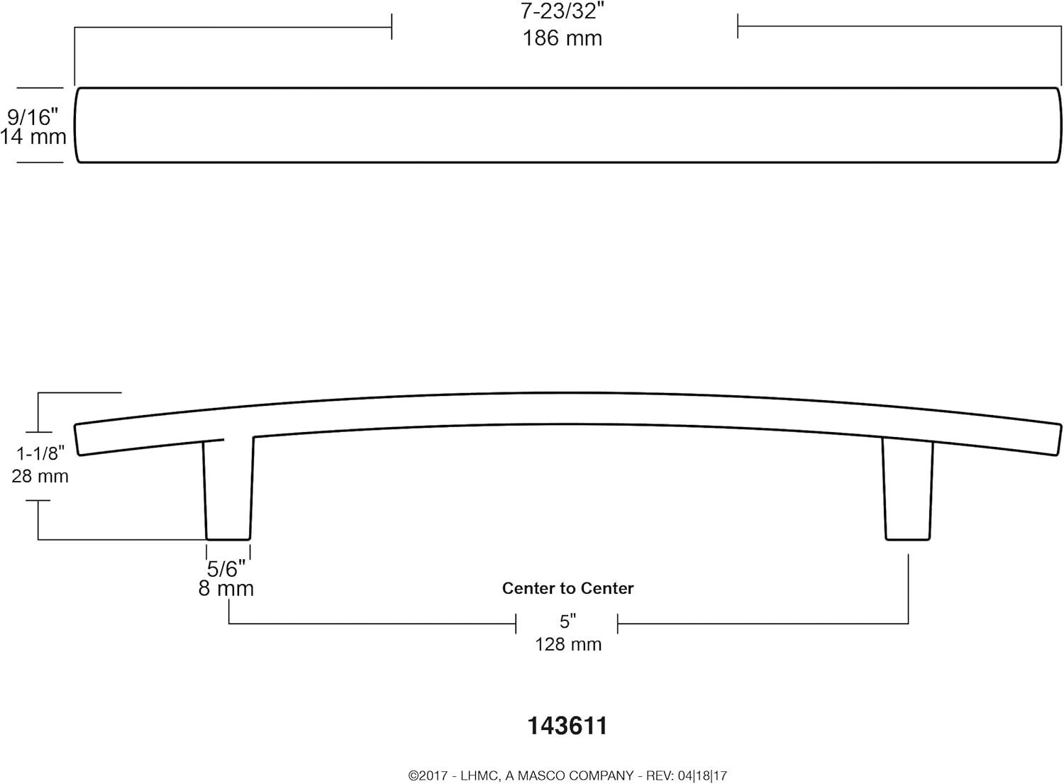 Amelia Satin Nickel Arch Cabinet Pull with Mounting Hardware