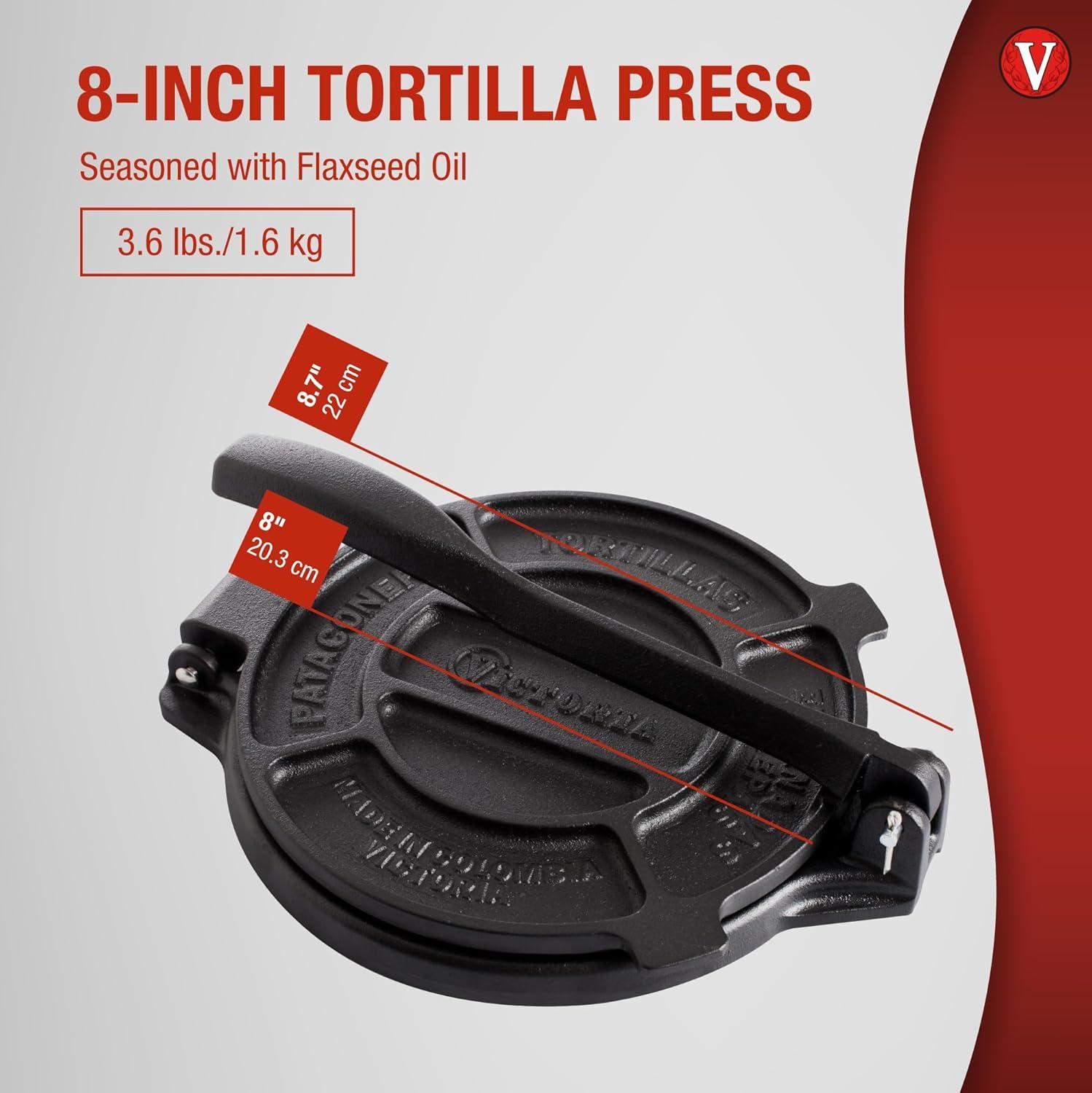 Victoria Cast Iron Tortilla Press - 8"