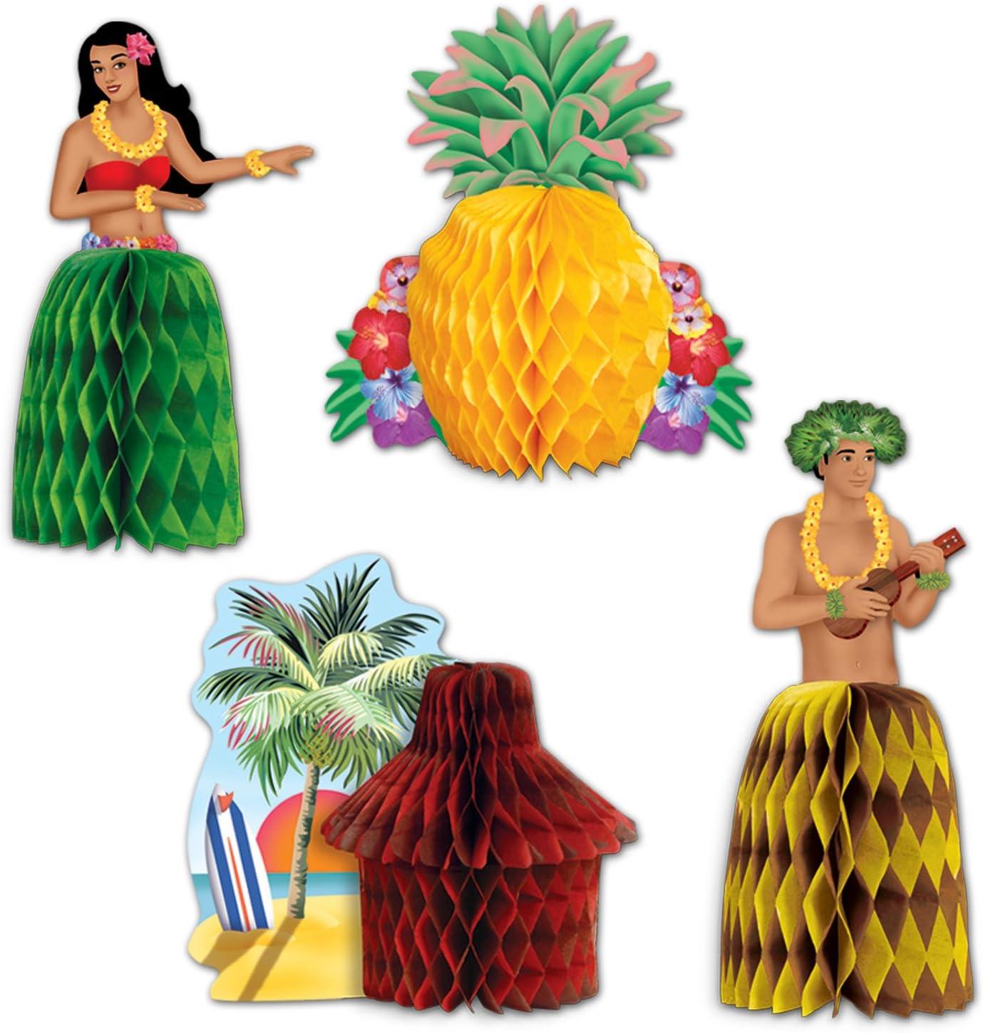 Tropical Luau Playmates Centerpiece Set with Tissue Skirts