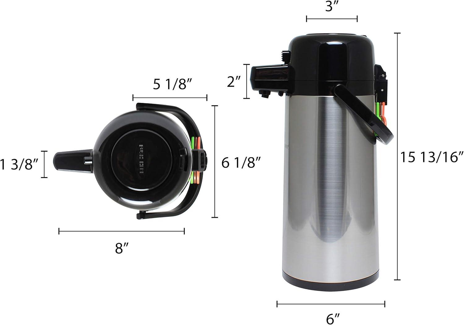 Stainless Steel 2.5 Liter Push Button Airpot