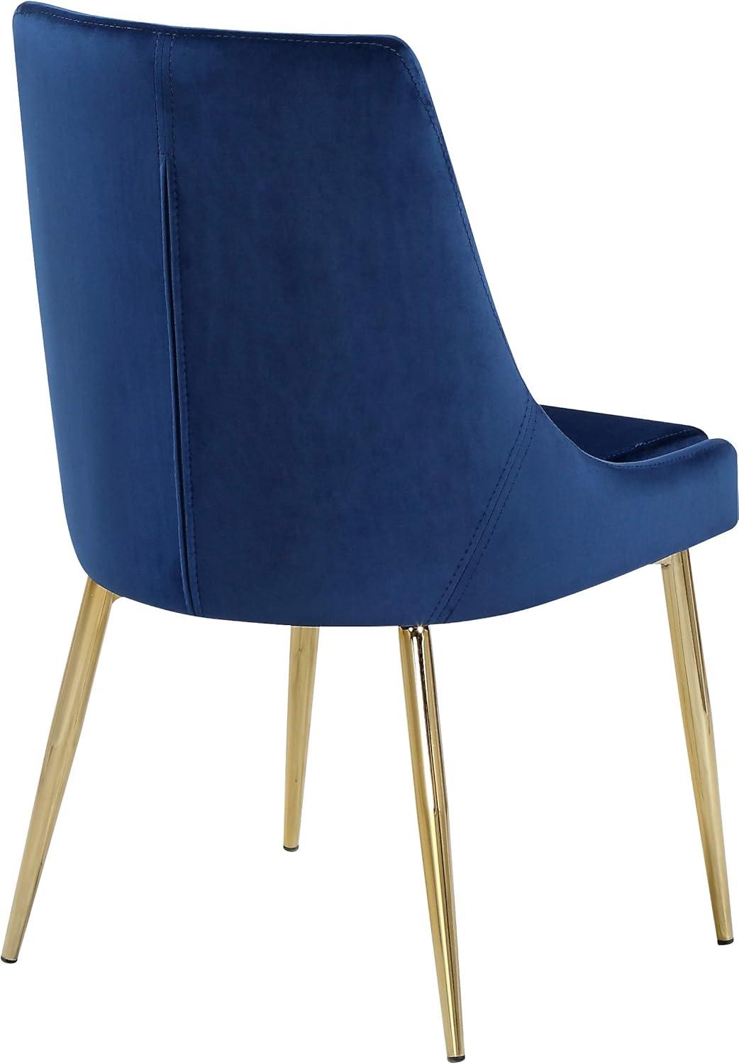 Karina Navy Velvet Dining Chair, Set of 2-Color:Navy Velvet,Finish:Gold,Style:Contemporary