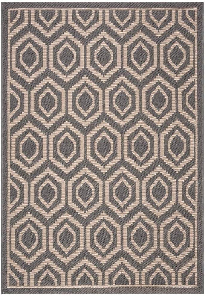 Courtyard CY6902 Power Loomed Indoor and Outdoor Area Rug - Navy/Beige - 9'x12' - Safavieh