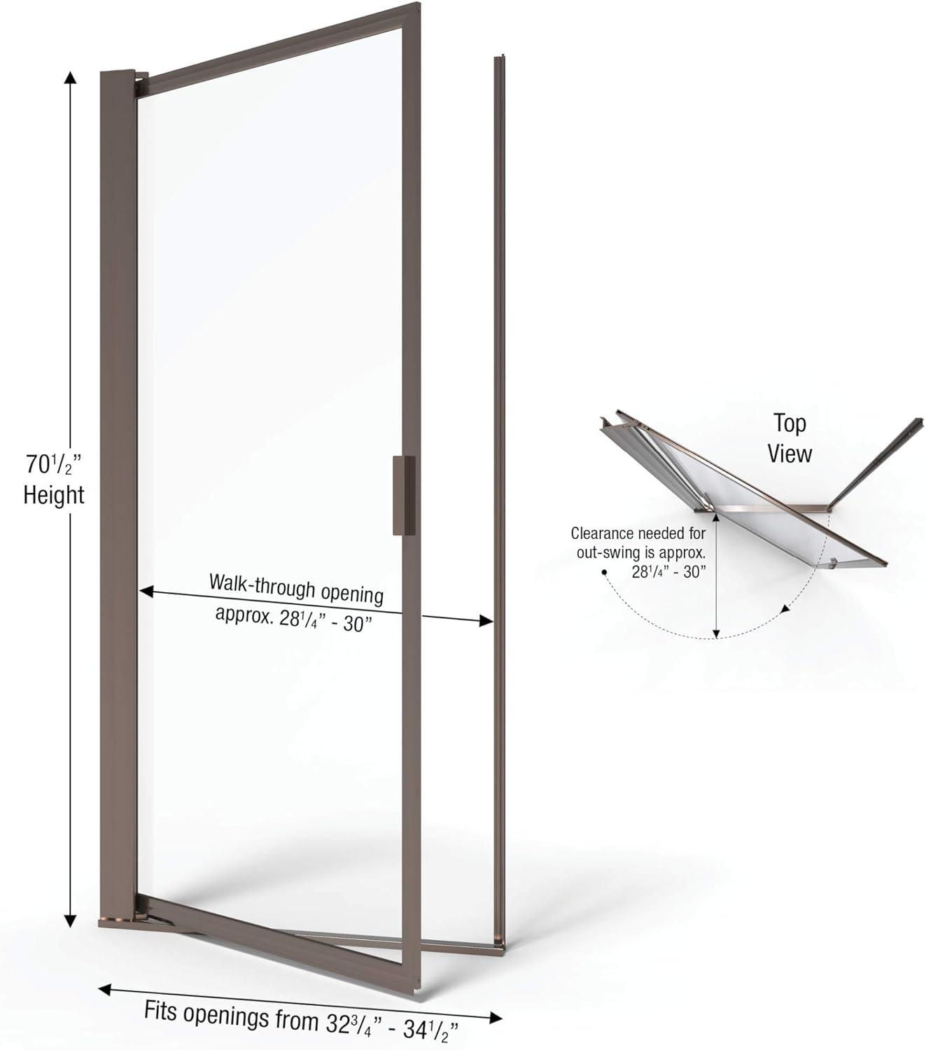 Sopora 32.75" W x 70.5" H Pivot Framed Shower Door