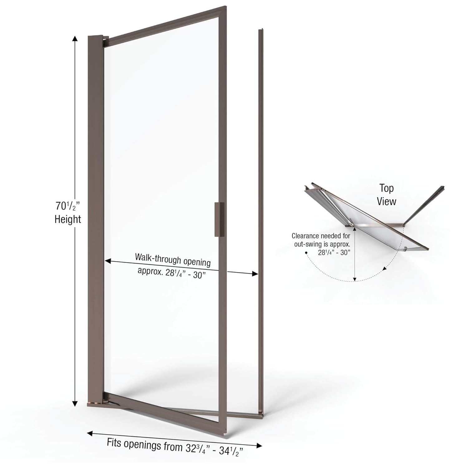 Sopora 32.75" W x 70.5" H Pivot Framed Shower Door