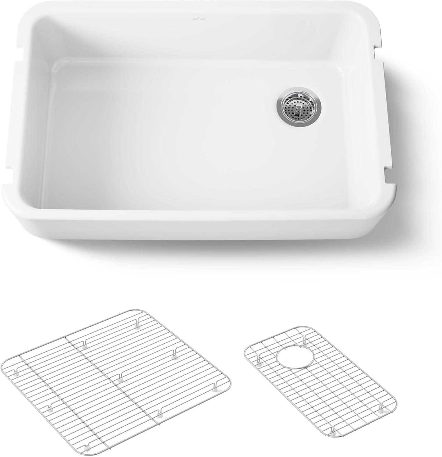 Ironridge 34" Undermount Single-Bowl Farmhouse Cast Iron Kitchen Sink with Apron Front