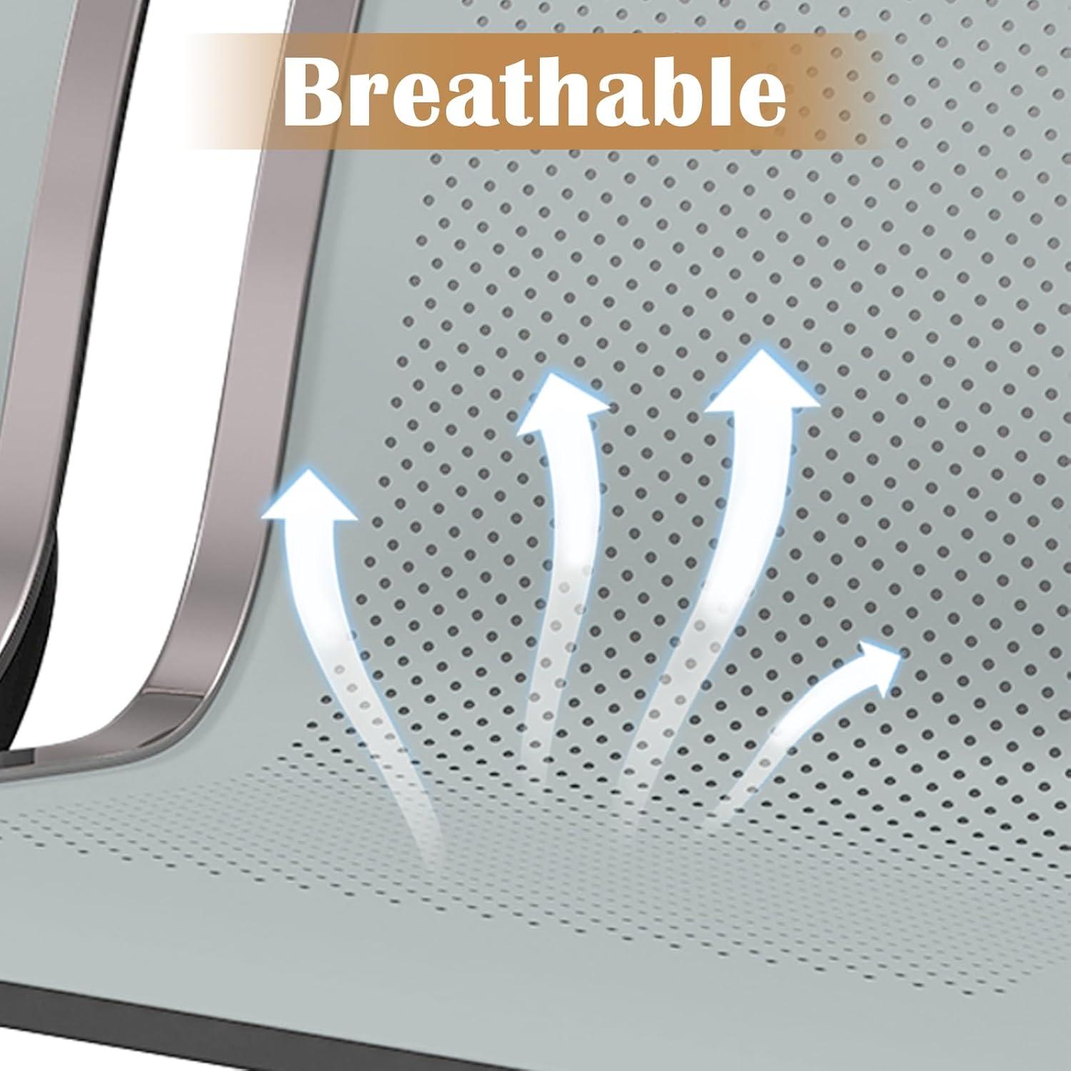 Kinbor Waiting Room Chairs, 3-Seat Reception Chairs Office Guest Waiting Furniture Bench Seating for Airport Bank Hospital, Black