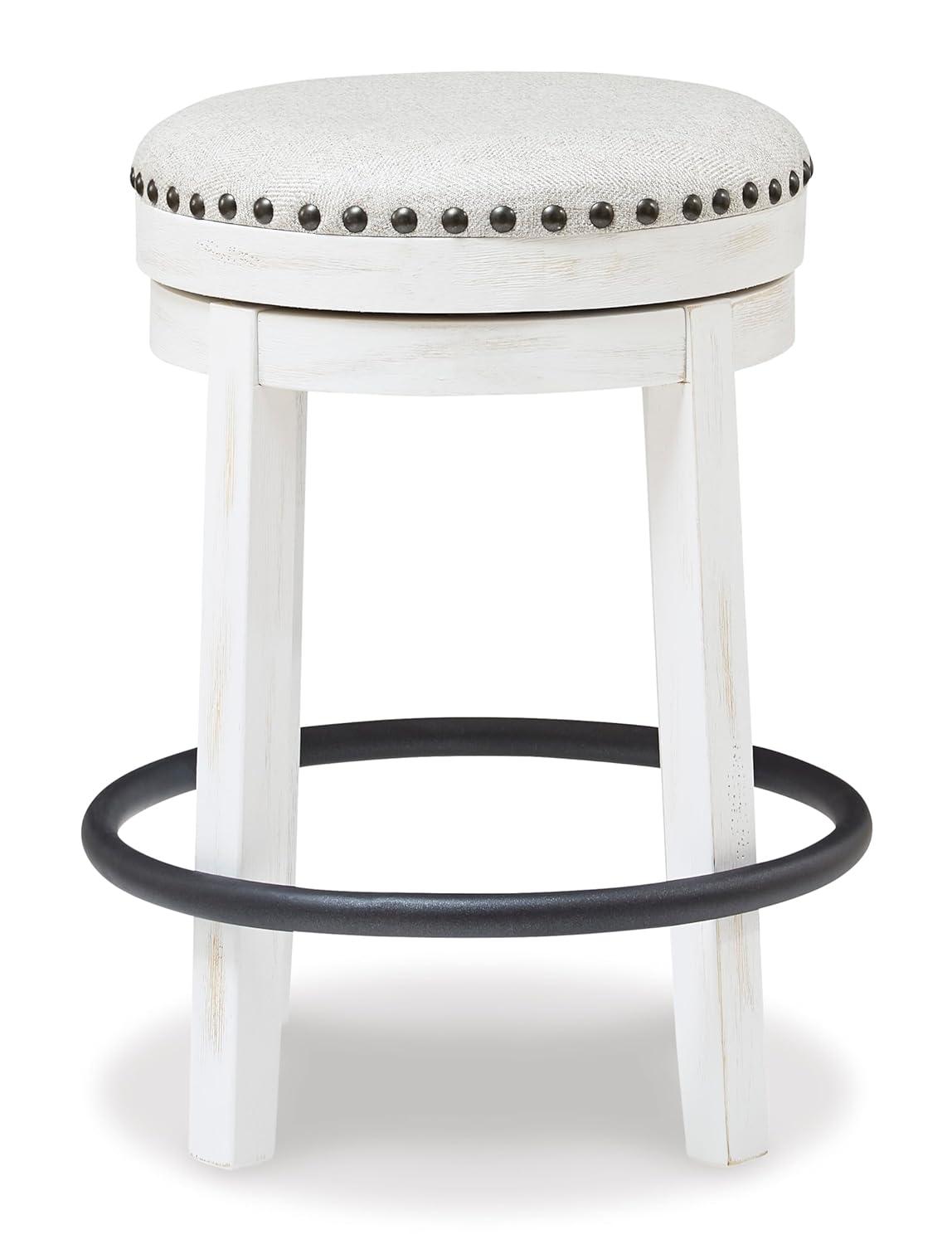 August Grove® Daiah Swivel Upholstered Counter Stool with Solid Wood Frame