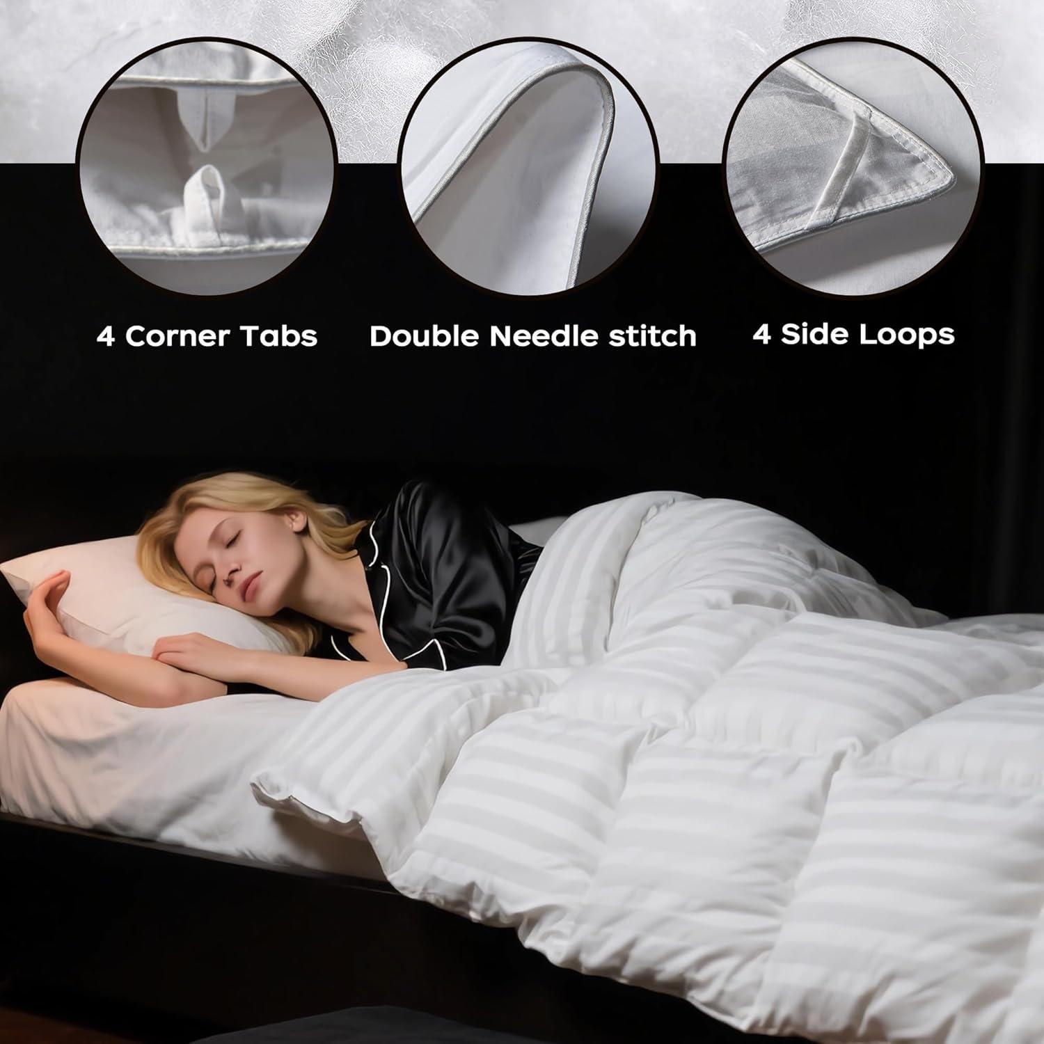 Peace Nest 600 Fill Power Goose Down and Feather All Season Comforter Duvet Insert