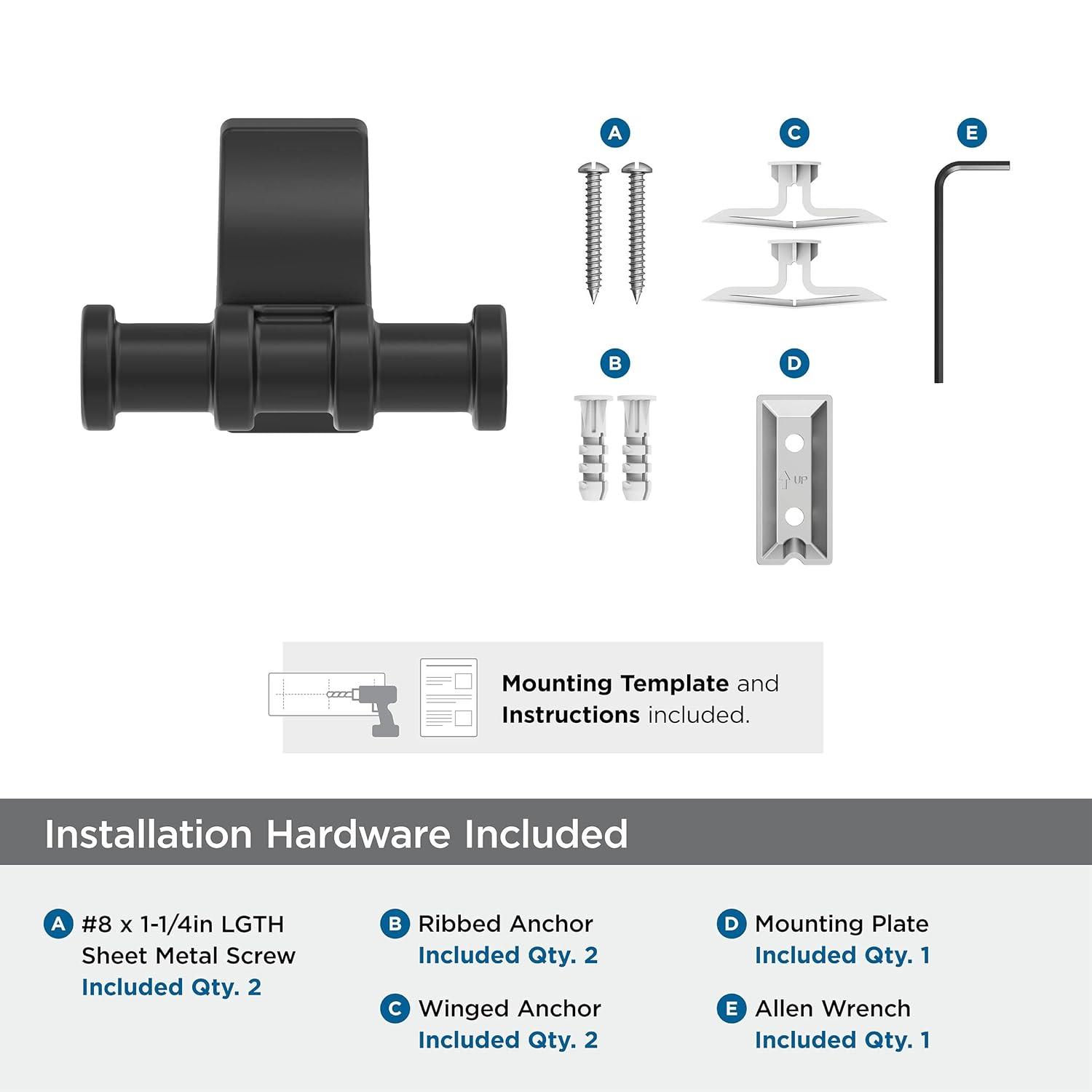 Amerock Davenport Wall Mounted Robe Hook BH36050MB
