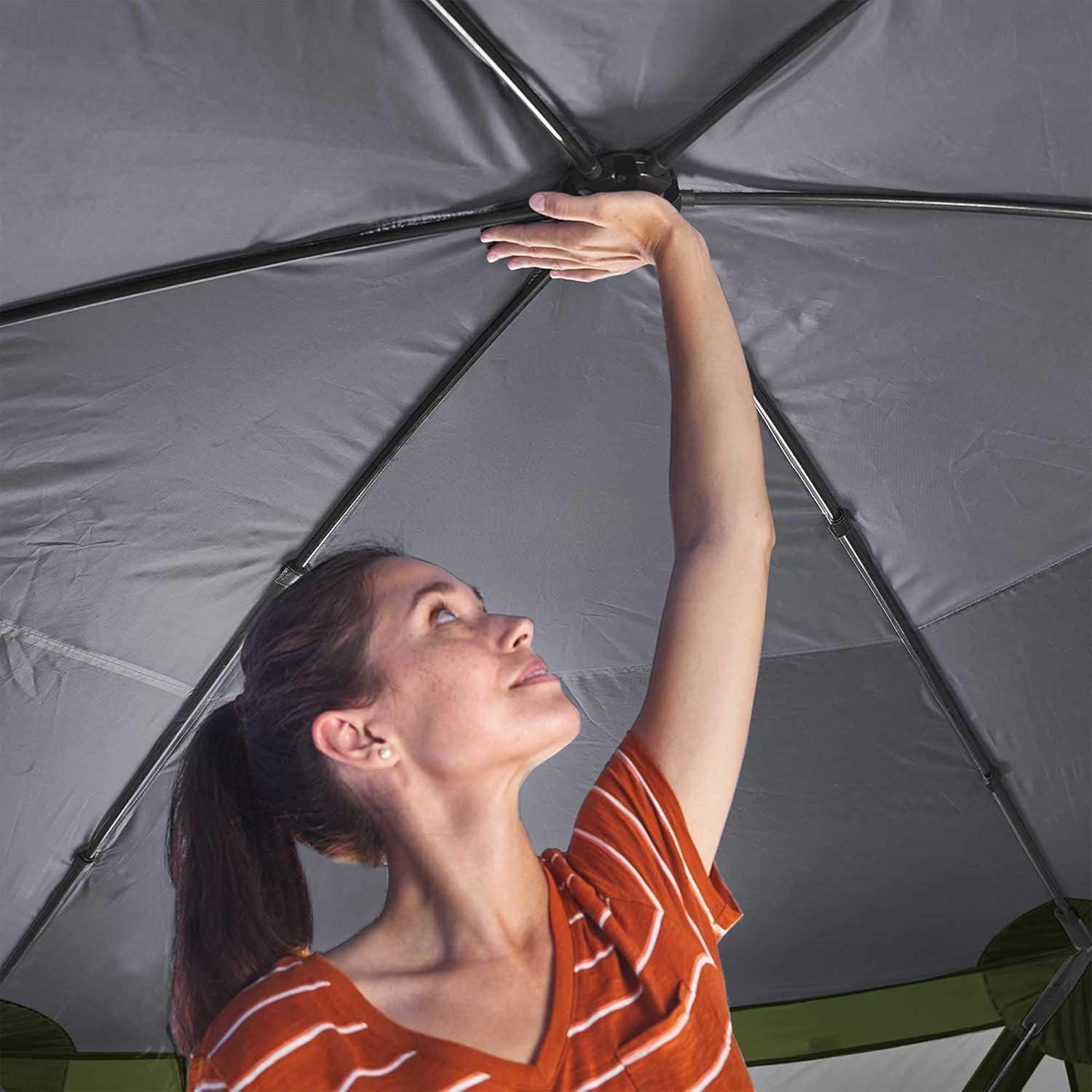 ECR4Kids ECR4Kids Lightspeed Outdoors Pop-Up 6-Sided Screen Shelter, Camping Gazebo, Green
