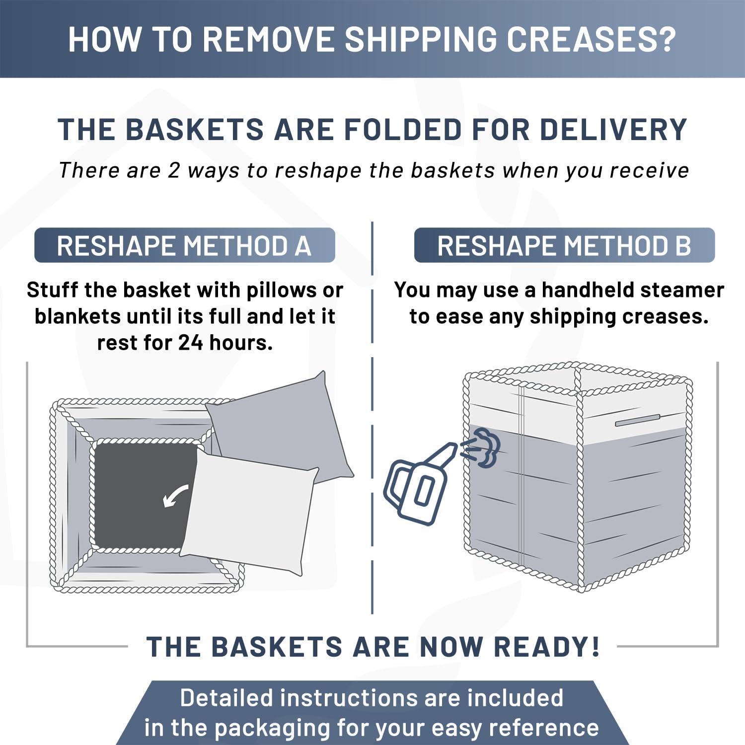 Storage Cube Baskets for Organizing-3 Pack - 11 inch Square Baskets for Cube Storage Closet Storage Bins- Woven Cube Storage Bins for Shelves- Cube Drawer-Toy Storage |White & Black