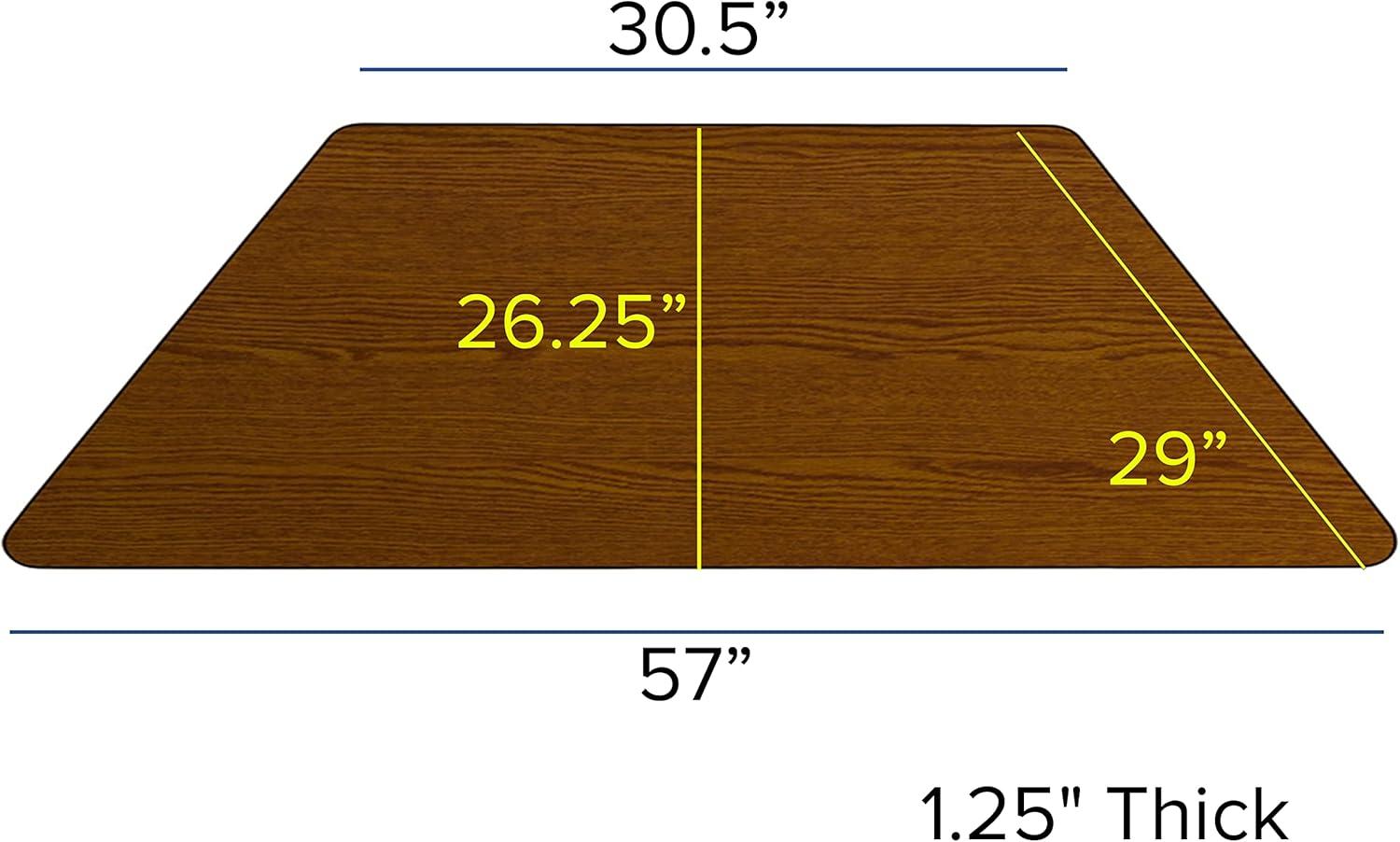 Mobile Trapezoid Oak Laminate Preschool Activity Table