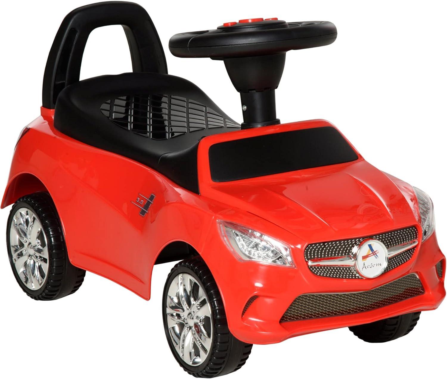 Red Toddler Ride-On Push Car with Working Horn and Headlights