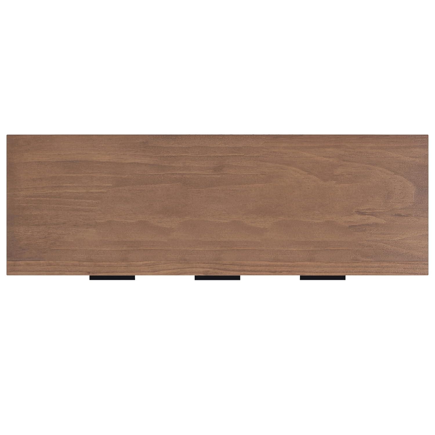 Simpli Home Hollander SOLID WOOD and Pine 54 inch x 18 inch Rectangle Contemporary Sideboard Buffet in Medium Saddle Brown
