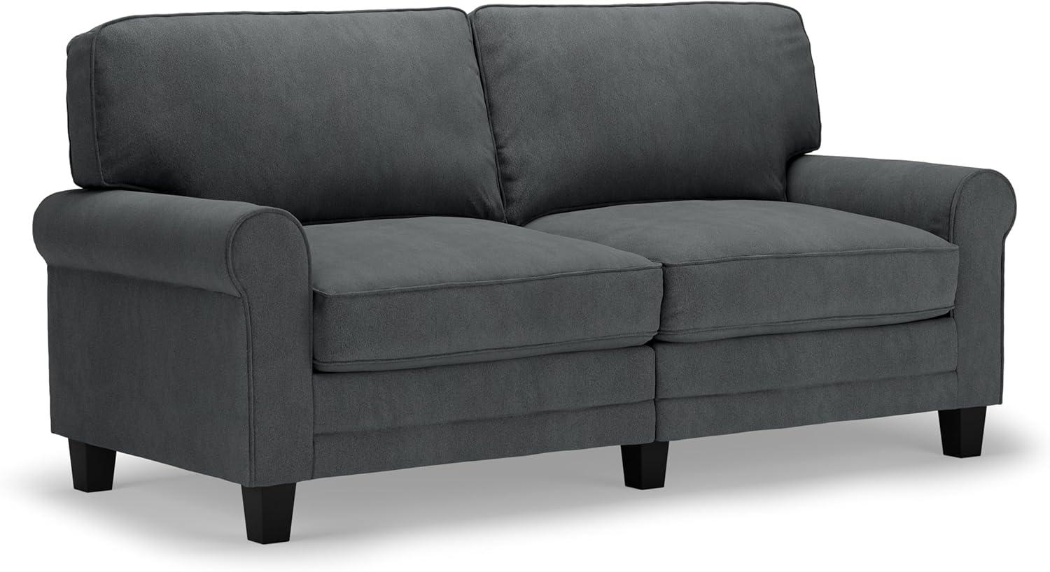 Serta Copenhagen 73" Rolled Arm Sofa, Easy Care Fabric, Soft Pillow Back, Pocket Coil Seat Cushions