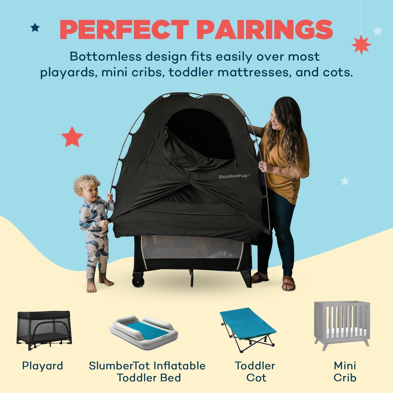 SlumberPod Combo with Fan Blackout Portable Privacy Pod - Black