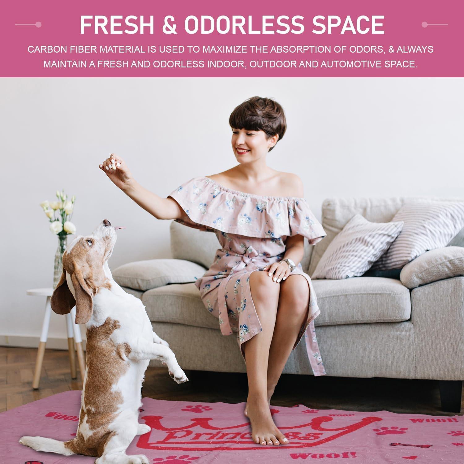 Pink Princess Washable Dog Pee Pads with Grooming Gloves