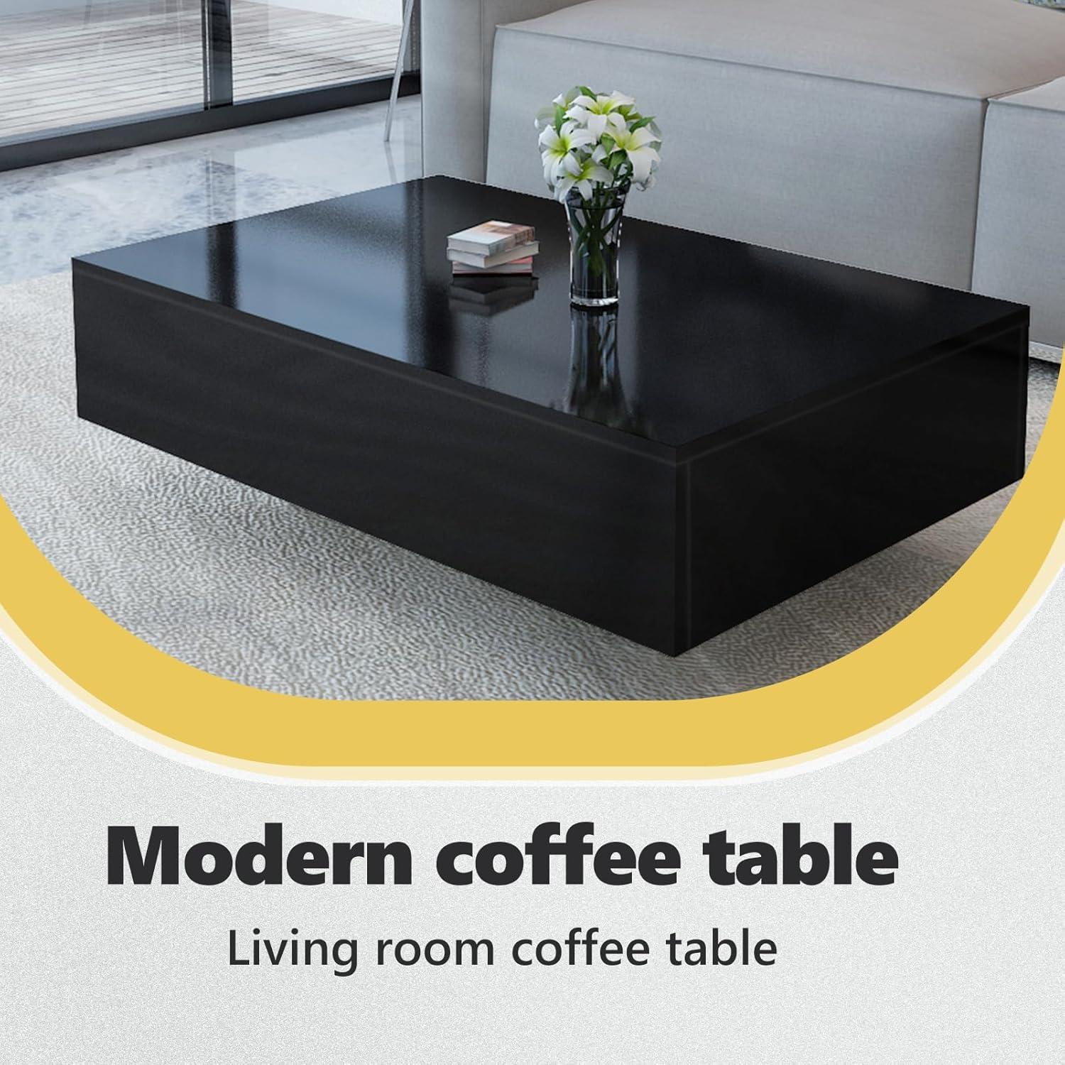 vidaXL Coffee Table High Gloss Black