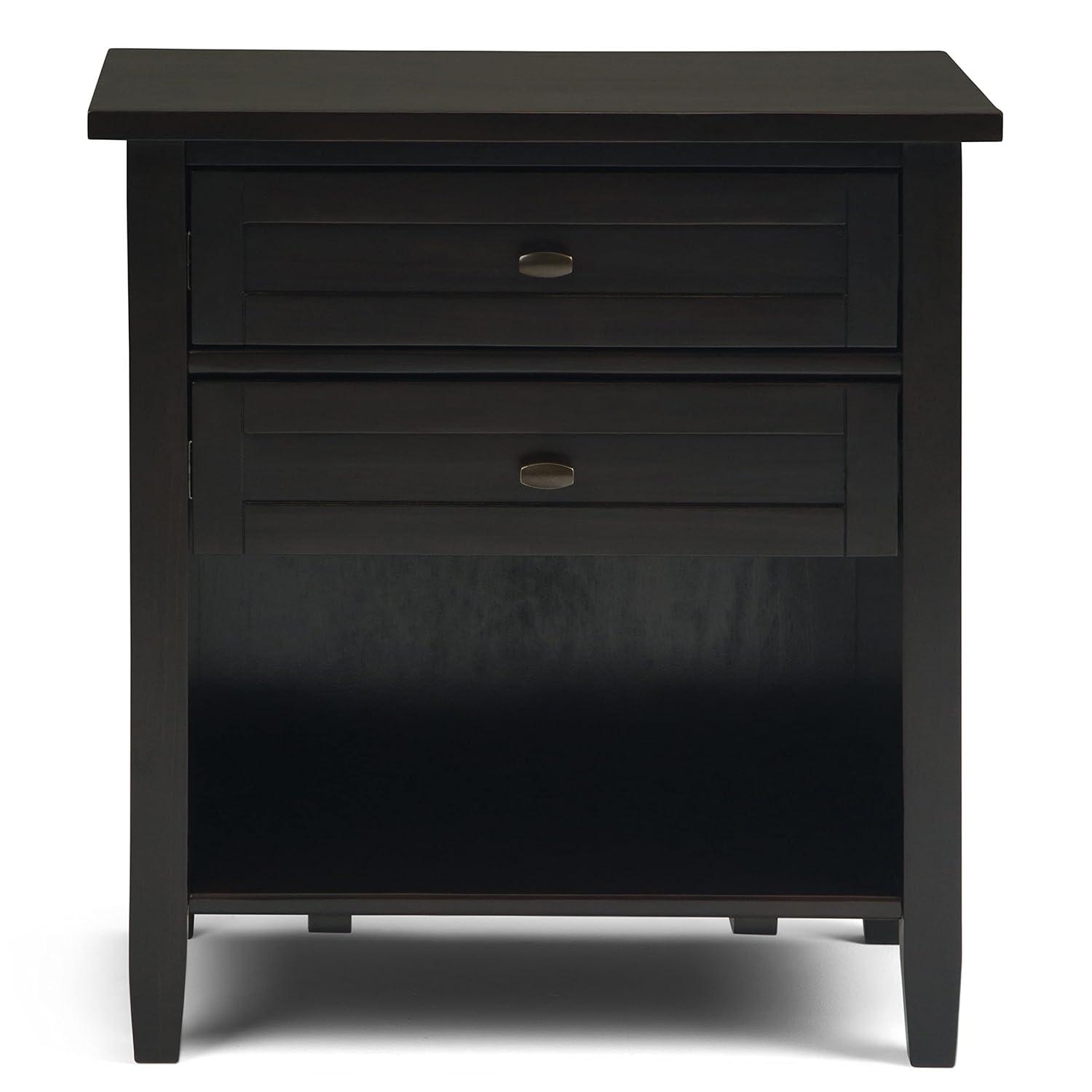 Simpli Home Warm Shaker 24"W Solid Wood Bedside Table with Two Drawers