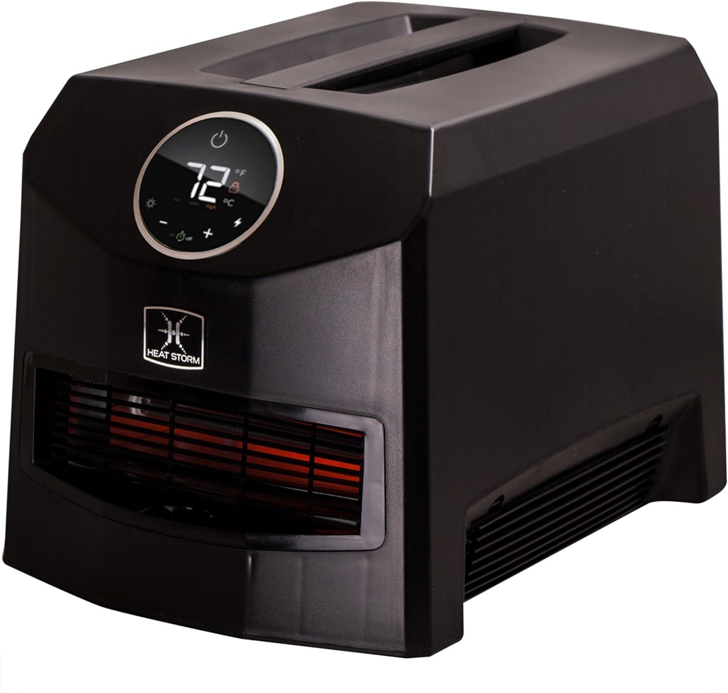 Heat Storm 1500 Watt 5200 BTU Electric High Efficiency Cabinet Space Heater with Adjustable Thermostat , Remote Included and with Digital Display