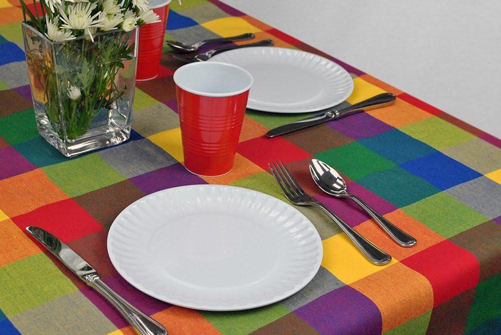 White Melamine Chip-Resistant Picnic Plates, Set of 12